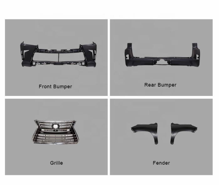 Body kit include front rear bumper grille with fender headlight grille 2010-2017 UPGRADE TO 2018 FOR LEXUS 570 LX570 Model